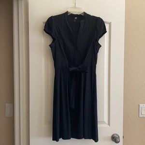 Black tie belt dress